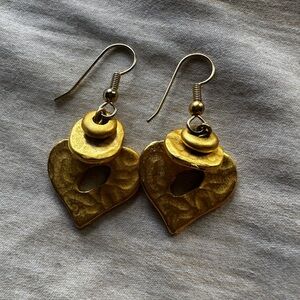 Elegant Gold Heart Earrings
